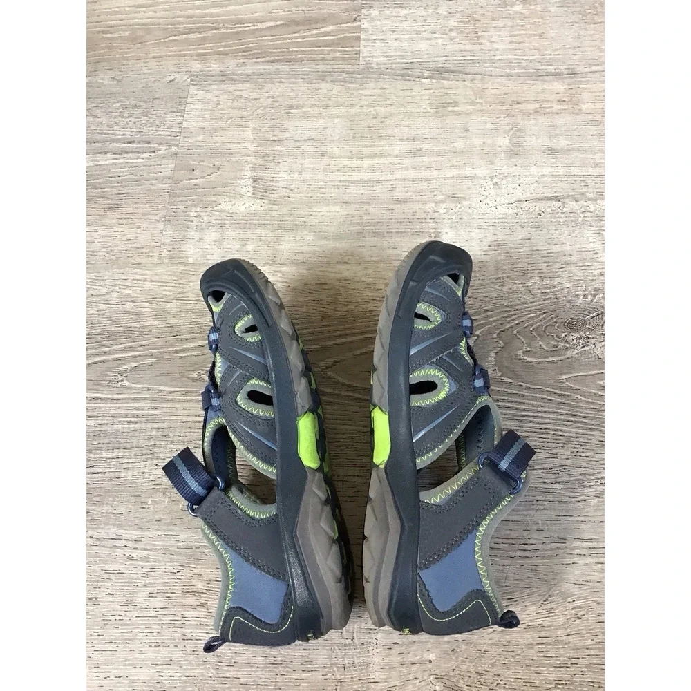 Merrell Youth Boys Hydro Sandals size 5 Navy Green waterproof slip On MY53375